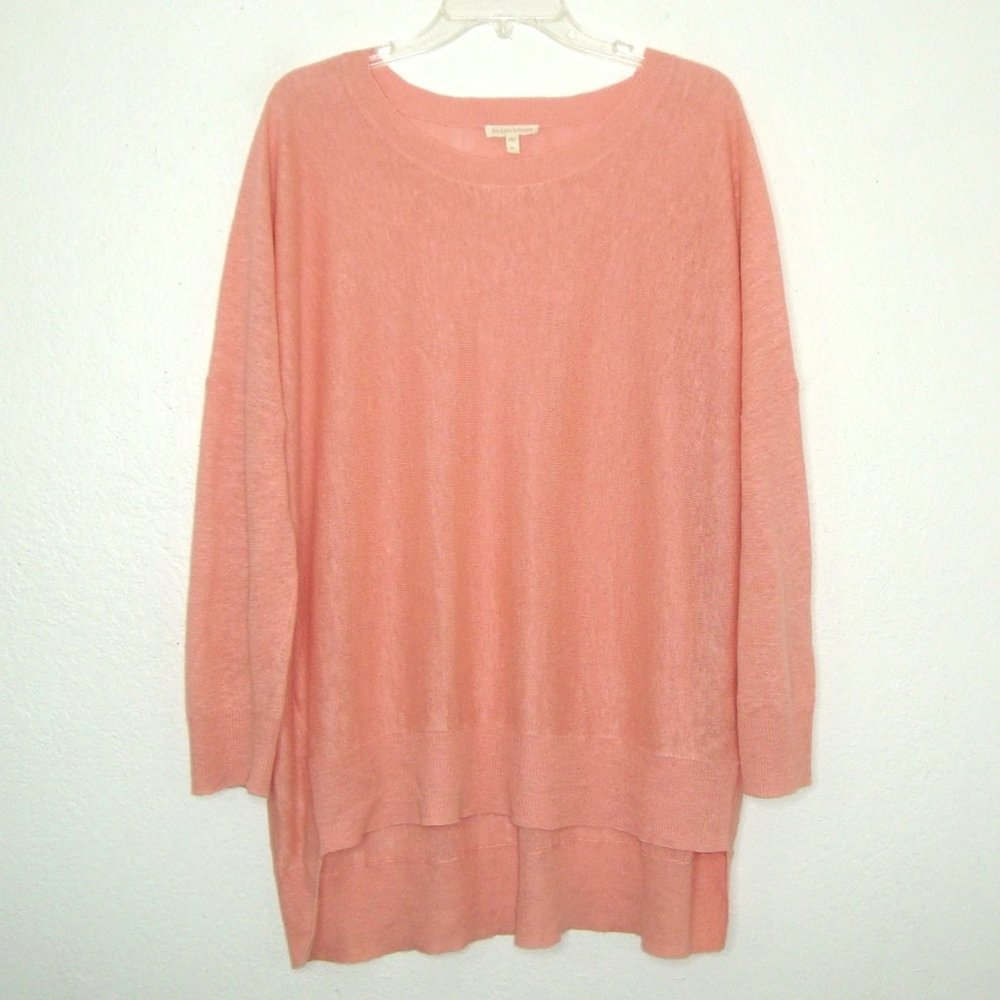 Eileen Fisher Peach Crewneck Lightweight Sweater